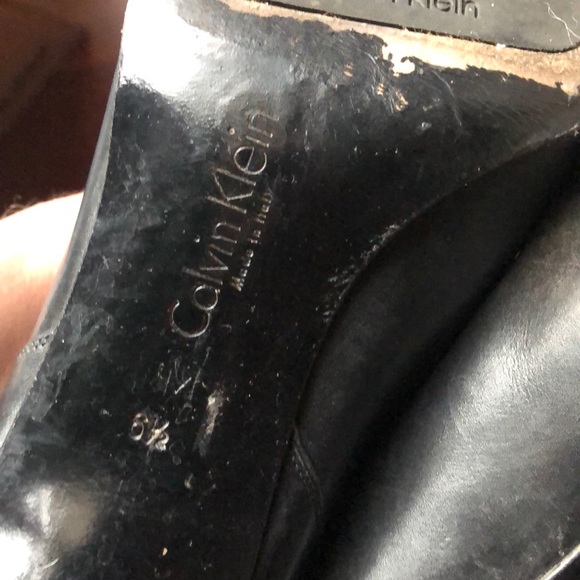 Vintage 90s Calvin Klein Tall Leather Boots 6.5/7 - Picture 5 of 6